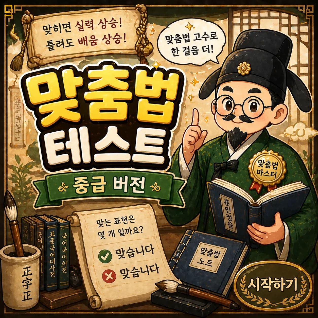 맞춤법 테스트 중급 버전 썸네일